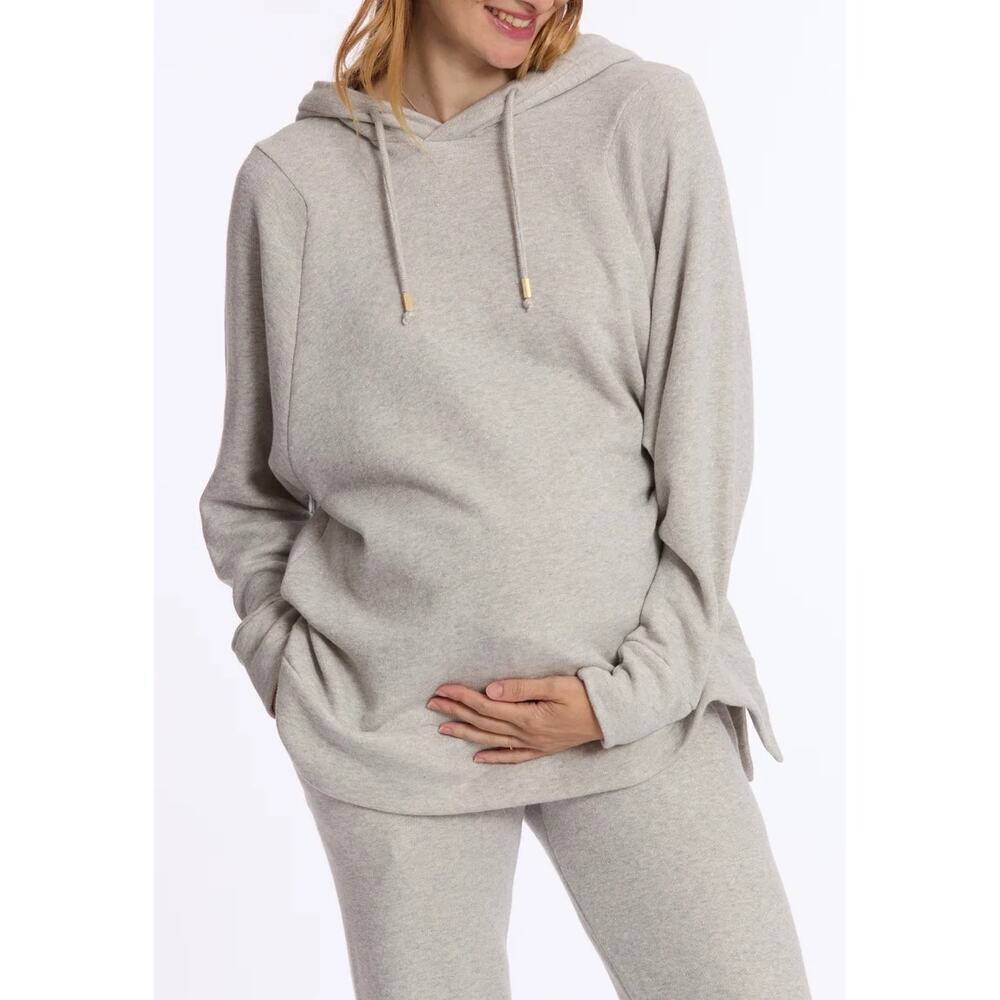 Cache Coeur Long Sleeve Oversized Pullover Hoodie Gray Women's Maternity M NWT